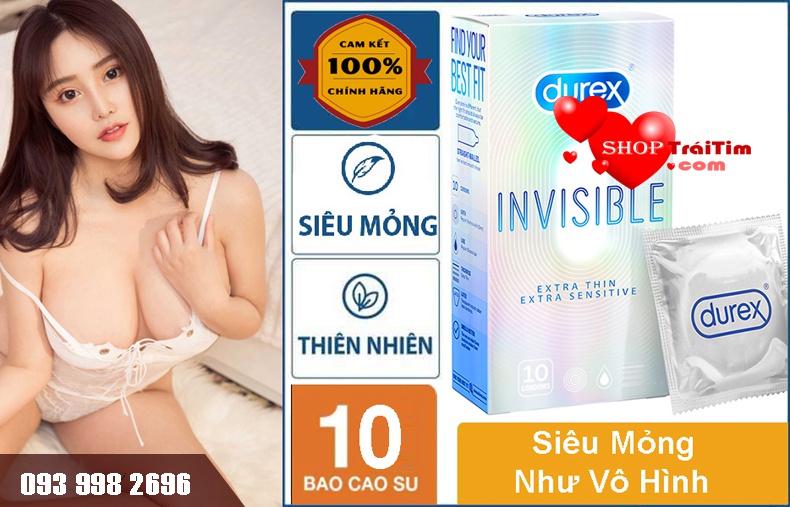 Bao Cao Su Durex Invisible Extra Thin Extra Sensitive thế hệ mới 1